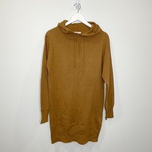 bp Long Sleeve Brown Hoodie Sweater Dress
